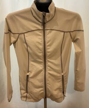 Eddie Bauer First Ascent Stretch Windbreaker White Jacket Womens Size Small